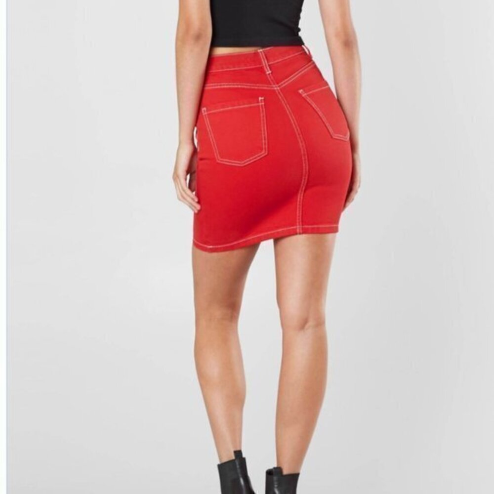 Kendall Kylie Cotton Denim Mini Skirt. 24